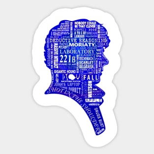 Sherlock blue typography - by erndub Sticker